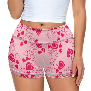 Shorts de Yoga para Mujer, Estampado Tropical de Palmeras, Impresión Digital, Tejido de Poliéster, Secado Rápido, Cierre con Cordón, Cintura Media, Casual, Regular - Product Image 3
