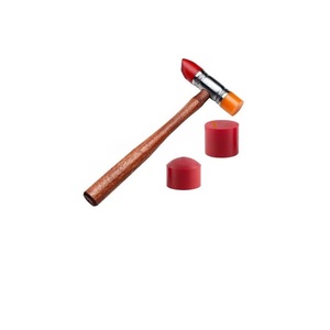 Double Head Iron Soft Face Hammer Rubber Nylon <b>Mallet</b> <b>Wood</b> Handle Jewelry Repair Tool - Product Image 2