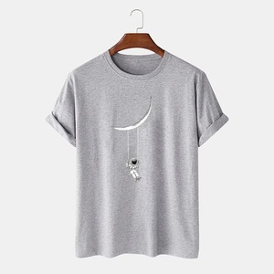 Camisetas de hombre de alta calidad recién llegadas, estilo urbano, de algodón, con hombros caídos, corte holgado, transpirables. - Product Image 2