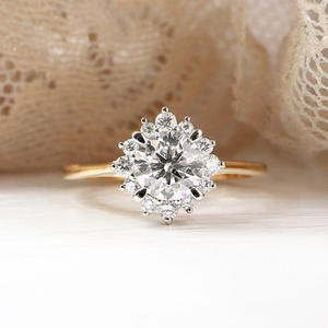 IGI Lab Grown Vintage 14k Yellow Gold Handmade Tension <b>Set</b> Wedding/Engagement <b>Ring</b> Unisex Brilliant Cut Diamond Anniversary - Product Image 1