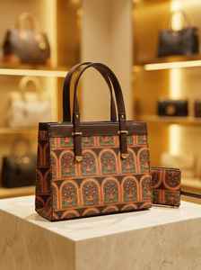 Bolso Tote de Tela Estampada Fleet Classic con Asas de Cuero Vegano y Monedero - Product Image 2