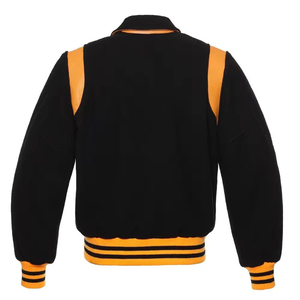 Custom Plus Size Vintage Hooded <b>Waterproof</b> Windproof Varsity Baseball <b>Jacket</b> 100% Wool Canvas Unisex <b>Winter</b> Team Use Front Logo - Product Image 4