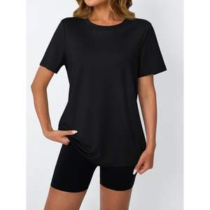 2025 2025, camisetas de Yoga atléticas de verano para mujer, camisetas de manga corta para entrenamiento, camisetas de gimnasio con estampado transpirable, ropa informal holgada - Product Image 4