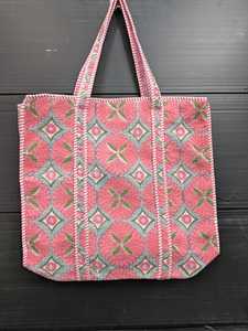 High Quality Indian Quilting Cotton Reversible Printed <b>Beach</b> <b>Tote</b> Bags Hand Block Printed Two Open Fashion Shopping <b>Tote</b> Bags - Product Image 2