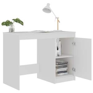 Escritorio de Computadora Rectangular Blanco Moderno, Compacto, de Madera Sintética con Diseño Contemporáneo - Product Image 6