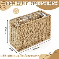 Boîte de rangement suspendue en jonc de mer, panier de classement pliable et portable, panier de rangement fait main, vente en gros, écologique, fabriqué au Vietnam