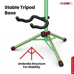 5 Core Heavy Duty Adjustable Floor Guitar Stand with <b>Triangle</b> <b>Bracket</b> and Neck Holder for Acoustic/Electric/Classic/Bass Guitars - Product Image 5