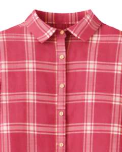 Vestido Camisero Rojo a Cuadros para Mujer, Manga Larga, Cierre de Botones, Midi, Casual, Holgado, de Algodón Tejido, con Bolsillos, para Primavera, Estilo Diario - Product Image 3