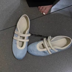 Zapatos de Mujer Estilo Mary Jane con Doble Correa, Punta Redonda, Planos, Casuales, con Suela Suave, Sin Cordones, para Primavera/Verano - Product Image 3