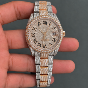 Bracelet en acier inoxydable bicolore pour femme Raj Gems Diamond, montre à quartz ETA, bracelet de 20 mm, chiffres romains, coffret cadeau de luxe inclus - Product Image 6