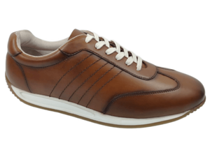 Zapatos de Hombre de Cuero Marrón con Cordones, Punta Redonda, Entresuela EVA Cómoda, Suela de Goma, Estilo Casual para Todas las Temporadas - Product Image 1