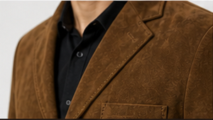 Blazer Formal Casual para Hombre, 100% Poliéster, Estilo Velour, Cuello en V, Resistente al Viento, Cierre de Dos Botones, Premium - Product Image 5