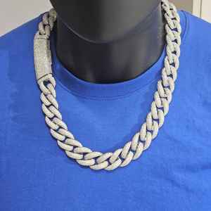 Cadena de eslabones cubanos redondos de moissanita para hombre, joyería de hip hop, collar de plata 925, regalo para amigos, pasa el probador de diamantes - Product Image 2