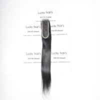 Extensions de cheveux naturels indiens 100% Remy, avec closure HD, lisses, non traités, à double trame machine, à clipser, qualité vierge, pour professionnels