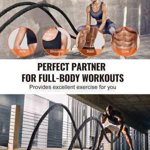 Cuerda de Batalla de Nailon de 1.5 Pulgadas de Diámetro y 40 Pies de Largo con Funda Protectora y Anclaje, Equipo de Ejercicio para Entrenamiento Físico - Product Image 6