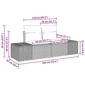 โซฟาสวนหวายโพลี 184 X 62 X 69 ซม. พร้อมเบาะรองนั่ง โซฟาสวน - Product Image 6