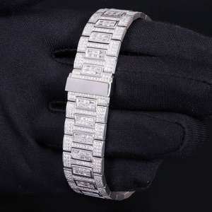 Montre classique pour homme BOJ P.P.017 avec affichage analogique, bagues en moissanite, bracelet en alliage, boîtier plaqué or rose 20 mm, verre 41 mm - Product Image 6