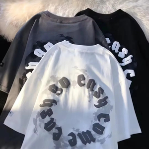 Camiseta Personalizada con Logotipo para Hombre, Nuevo Estilo de Manga Corta con Material Cómodo, Estilo Hip Hop, Corte Regular, Camiseta con Estampado Puff - Product Image 5