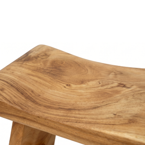 Tabouret en bois de teck, design minimaliste, finition naturelle, mobilier moderne pour salon - Product Image 3