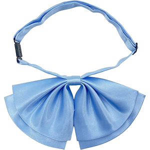 Noeud papillon pré-noué bleu clair uni avec sangle réglable, accessoire de mode en polyester - Product Image 1