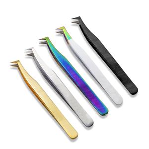 Pinzas de pestañas de acero inoxidable antiestáticas súper duras, gran cantidad de volumen/puntiagudas/puntas de fibra para pestañas de extensión de injerto - Product Image 1