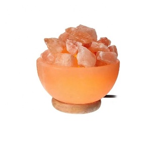 Lámparas de Sal Rosa del Himalaya Ecológicas y Naturales, Talladas a Mano, Cuenco de Roca, Bola de Sal, Decoración para Halloween y Navidad, Pakistán - Product Image 1