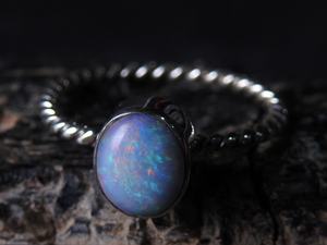 Australian Doublet <b>Opal</b> Classic Bezel Setting <b>Ring</b> 925 Sterling <b>Silver</b> 5US Size Handmade Wedding Party Gift for Her PMEGEMSBEADS - Product Image 3