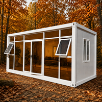 Maison en verre préfabriquée personnalisée, bâtiment modulaire en acier portable pour bureau de jardin, centre commercial, salon et espace de travail sur chantier