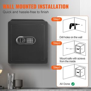 Coffre-fort domestique en acier de 1,8 pieds cubes avec clavier numérique, ignifuge, 2 clés et serrures intelligentes pour la protection de la maison - Product Image 6