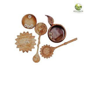 Butterfly Shaped Red Wood Rose Gold Plated Spoon Eco-Friendly Durable Non-Toxic <b>Kids</b> Montessori Sensory Play Educational Toy for - Product Image 4