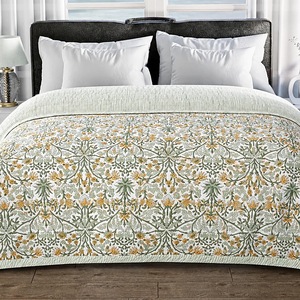 Ridhi Sage Green - Colcha de Algodón Orgánico Ecológico con Estampado a Mano, Reversible, a Rayas, para Hotel, para Todas las Estaciones, Lavable a Máquina - Product Image 2