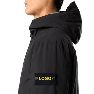 Veste matelassée unisexe en toile de haute qualité, 340 grammes, coupe-vent, col montant, logo personnalisé, teinte unie, automne-hiver, fermeture éclair intégrale - Product Image 3