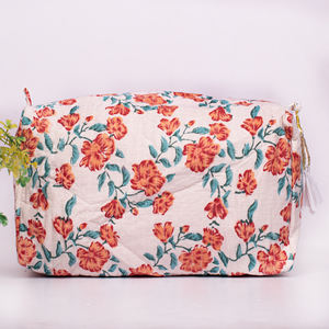 Wholesale Large Capacity Cotton Quilted Block Printed <b>Wash</b> <b>Bag</b> Ideal Gift Handmade Toiletry <b>Bag</b> Cosmetic <b>Bag</b> Block Print Travel - Product Image 3