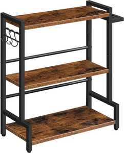 Eco Friendly Bamboo Spice <b>Rack</b> 2 Tier <b>Kitchen</b> Countertop <b>Storage</b> Organizer Shelf with Slim Square Glass Jars - Product Image 6