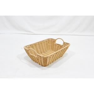 Panier de rangement rectangulaire en polyrotin tressé avec poignées latérales surélevées pour comptoir de cuisine - Product Image 2