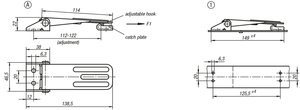 Loquet en acier K0048 avec anse pivotante, trous de fixation réglables, galvanisé et passivé, qualité industrielle - Product Image 6