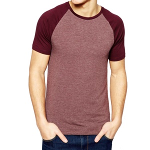 Camiseta de manga raglán con contraste para hombre, ropa de cuello redondo, cómoda y elegante, venta al por mayor, precio barato - Product Image 1