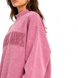 Sweat-shirt à col roulé pour femme, doux, chaud et confortable, style streetwear tendance, à épaules tombantes, manches longues, pour l'automne - Product Image 5