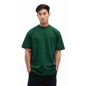 เสื้อยืดแขนสั้นสีเทาทรงโอเวอร์ไซส์สำหรับผู้ชาย คอโอ ทรงปกติ ผ้าฝ้าย 100% ดีไซน์เรียบง่าย สีพื้น ผ้าถักเนื้อนุ่ม ขายส่ง - Product Image 5