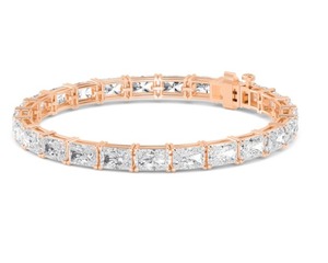 Bracelet tennis en diamant de laboratoire taille radiant 17,82 CTW 7 pouces Or rose 9K - Product Image 2