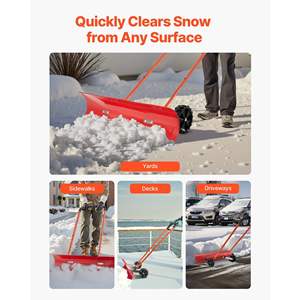 Pelle à neige à roues 37,8, lame inclinée bidirectionnelle, poignée réglable à 90 degrés, plastique durable, pelle d'hiver portable - Product Image 6