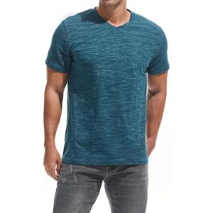 T-shirt personnalisé pour homme, col en V, coton, style Heather, manches courtes, décontracté, basique, pour les marques de vêtements en gros - Product Image 3