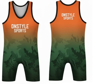 Uniformes de Lucha Sublimados |   Tela Elástica en 4 Direcciones |   Equipo de Lucha Libre de Grado Profesional para Clubes y Equipos - Product Image 1