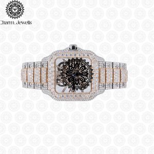Reloj Mecánico Cuadrado de Acero Inoxidable para Mujer, de Lujo, con Esfera Analógica, Cristal de Zafiro, Bisel con Diamantes y Cierre Plegable, Charm_Jewells - Product Image 5