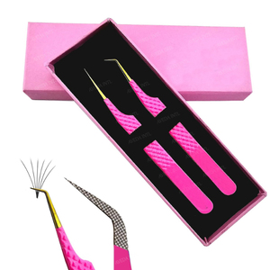 Volume Eyelash Extension Tweezer Collection With Box Custom Logo Diamond Grip Stainless Steel Wholesale Rainbow Drip Tweezer - Product Image 1