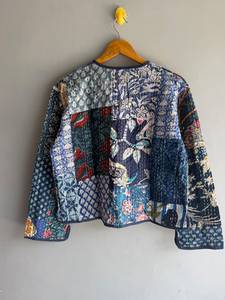 Chaqueta acolchada de algodón hecha a mano con estampado floral de leopardo, abrigo informal de invierno para mujer con bolsillos, regalo para ella. - Product Image 6