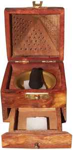 Boîte à Bakhoor en bois de luxe, brûleur d'encens arabe Oud avec tiroir, décoration de parfum d'ambiance islamique pour la maison - Product Image 2