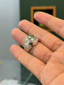 Art Engrave 5CT Round Cut Moissanite Classic Signet <b>Ring</b> for <b>Men</b> 925 <b>Sterling</b> <b>Silver</b> Party Jewelry For Friends - Product Image 2