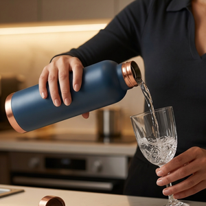 Botella de Agua Mosaic E-Comm 100% Cobre Puro Ecológica de 950 ml |   Libre de BPA, a prueba de fugas, con propiedades antioxidantes |   Hecho en India - Product Image 3