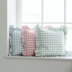 Funda de Almohada de Lujo de Algodón Gingham, Hecha a Mano, Lavable, Antibacteriana, a Cuadros, Estilo Cottage Core, Decoración para el Hogar, Regalo de Inauguración de Casa - Product Image 3